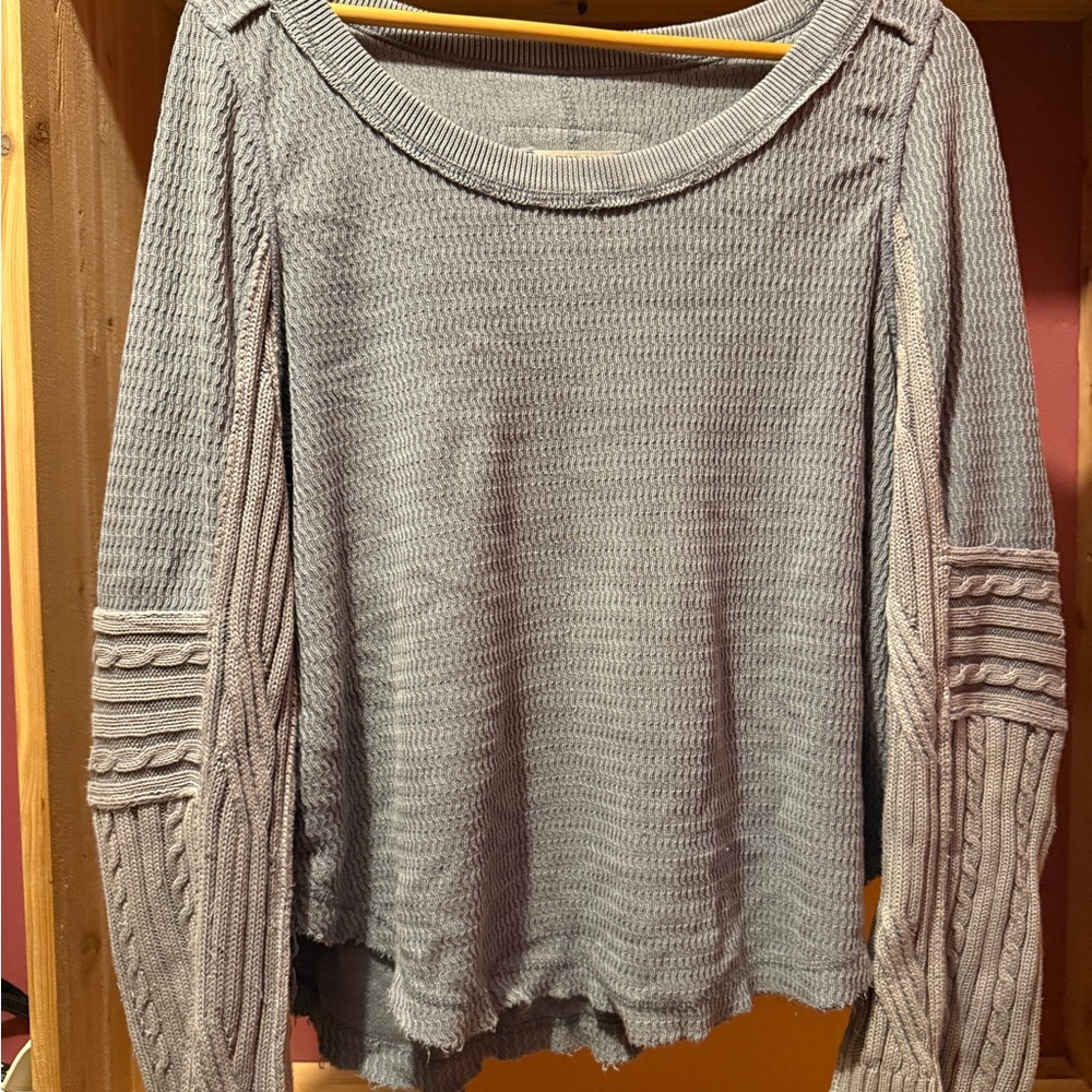 We The Free Charcoal Knit Pullover